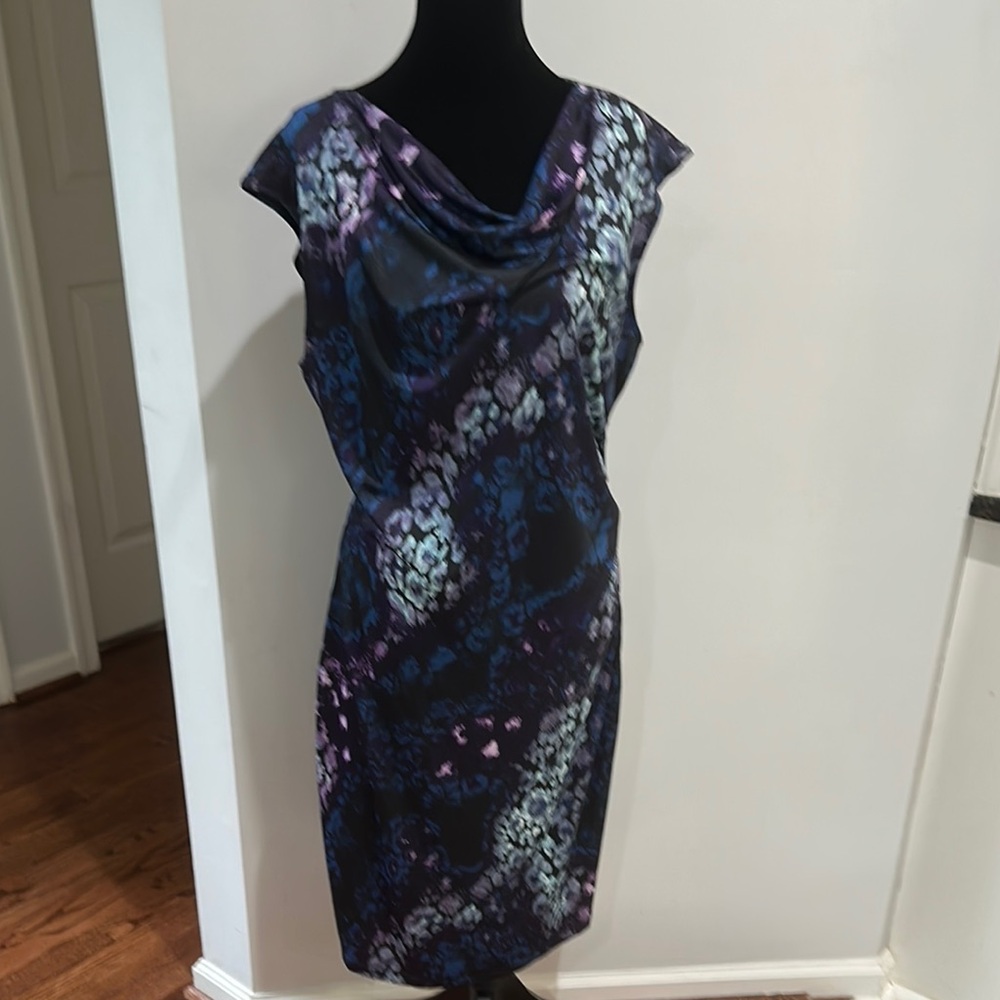 Elegant Blue and Purple Women's Dress